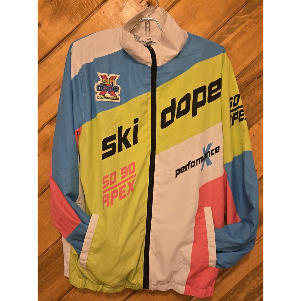 Dope Ski Jacket Mens White Full Zip Colorblock SO 90 Apex Performance Sz S